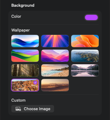 Custom Backgrounds feature